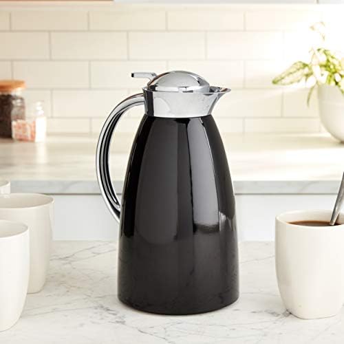 Alfi Gusto 1.0 L Glass Vacuum Lacquered Metal Thermal Dispenser Carafe, Black, One Size (AG1900BK2) - Image 4