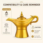 Genie Lamp Moka Pot, 3 Cup Stovetop Espresso Maker, Portable Aladdin Coffee Percolator for Home & Camping,Novelty Gifts for Father - Image 2