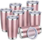 StarSpeed 8 Pack 20oz Stainless Steel Travel Coffee Tumbler,Rose Gold by StarSpeed