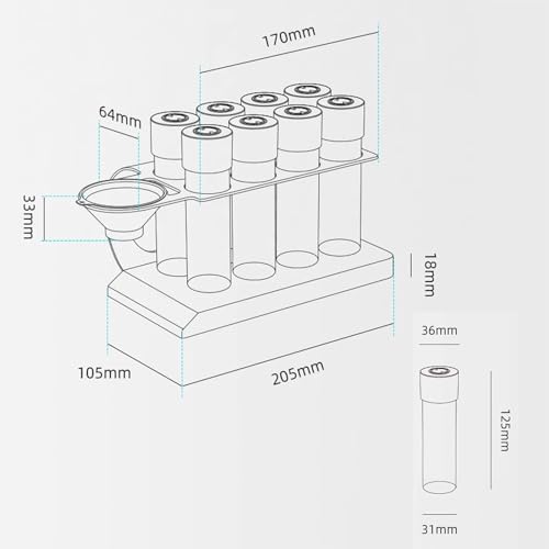 Coffee Bean Storage Tubes,Single Dose,Borosilicate Glass,One-Way Valve Cap,Walnut Base,20-26g Capacity,Coffee Bean Cellar - Image 5