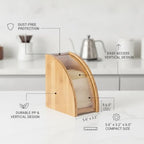 Coffee Filter Storage Box for Pour Over, PP Plastic and Bamboo Container with Vertical Design (1 PC) - Image 5