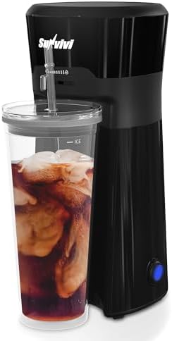 SUNVIVI 20 Oz Iced Tea Maker for Ground Coffee, Cold Brew Coffee Maker with Reusable Coffee Filter and Insulated Pitcher, Single Serve Machine for Home, Strength Control for Flavor, Black - Image 4