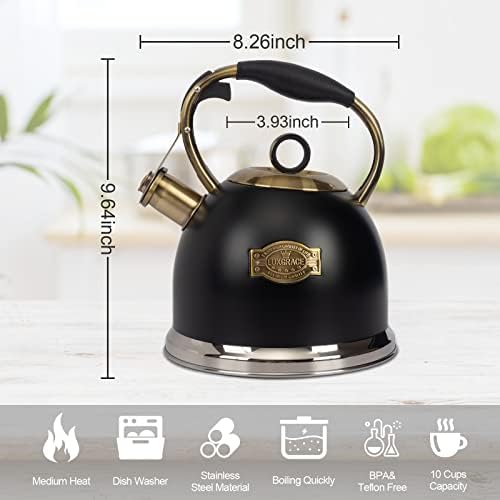 Tea Kettle -3.0 Quart Tea Kettles Stovetop Whistling Teapot Stainless Steel Tea Pots for Stove Top Whistle Tea Pot - Image 5