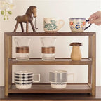 3-Tier Solid Wood Coffee Mug Display Rack, Kitchen Cabinet Storage, Multi-Functional Seasoning, Cup Holder for Kitchen, Office or Living Room - Image 4