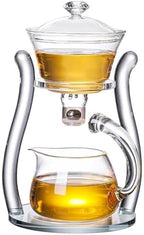 Lazy Kungfu Teapot Glass Semi-automatic Tea Maker Suction Automatic Water Brewing Teapot Office Flower Glass Tea Set - Image 4