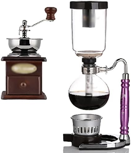 JITEM Cafetera Syphon Coffee Maker Manual Retro Vacuum Glass Siphon Pot Percolators 3 Cups Glass Tabletop Siphon Coffee Maker for Coffee or Tea by Unknown