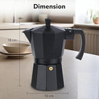 Classic Moka Pot, Stovetop Espresso Coffee Maker, 240 ml, Premium Aluminium Built, Italian Style Mocha, Cuban Cafe Brewing, Black - Image 3