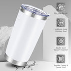 20 oz Tumblers Bulk Stainless Steel Tumbler with Lid, 6 Pack - Image 4