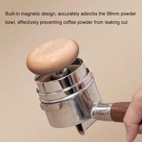 4-piece Espresso Tamper Set, 58mm Self-leveling Distributor, Wdt Tool, Calibrated Coffee Tamper, Magnetic Holder And Triangular Silicone Mat, For Espresso Portafilters Black - Image 4