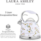 Laura Ashley Elveden White Whistling Tea Kettle Stovetop,Tea Pot for Stove - Image 5