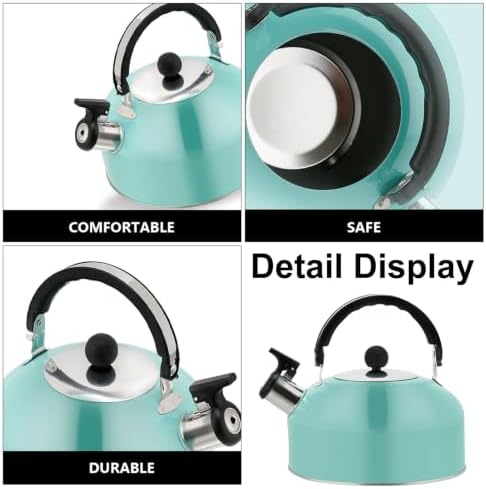 PRETYZOOM Sturdy Stainless Steel Boiling Kettle with Flat Bottom and Ergonomic Handle for Stove Top Tea Brewing 7.28 Inch Compact Teapot - Image 7