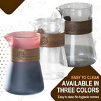 1PC Pour Over Coffee Maker Set, Portable Coffee Pot Filter- Include 500ml/16oz Borosilicate Glass Coffee Sharing Pot, Silicone Filter Cup Funnel, 100pcs Paper Filter for Coffee Shop (Transparent) - Image 5