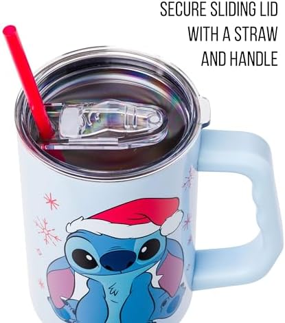 Silver Buffalo Lilo and Stitch Santa Hat, Stainless Steel Tumbler, 40oz - Image 2
