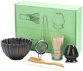 6Pcs/set matcha blender set bamboo tea brush teaspoon ceramic tea bowl tea stand matcha tool set dark gray by POWLAB