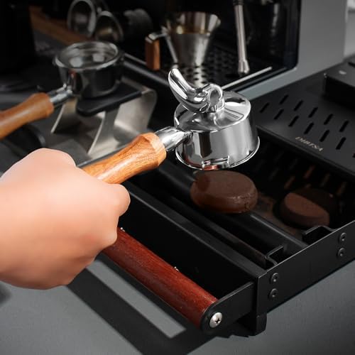 DIBTSA 58mm Portafilter Compatible with Gaggia, Double Spouts 2 Ears, with 304 Stainless Steel Reusable Filter Basket and Wood Handle, Espresso Machine Replacement Parts - Image 5