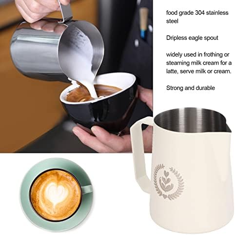 Coffee Frother Cup, 304 Stainless Steel Milk Frothing Pitcher Froth Pot 450ml Water Containers For Home, Office, Cafe, Restaurant - Image 4
