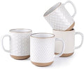 GBhome Coffee Mugs Set of 4, 12 oz White Coffee Cups with Large Handle by GBhome