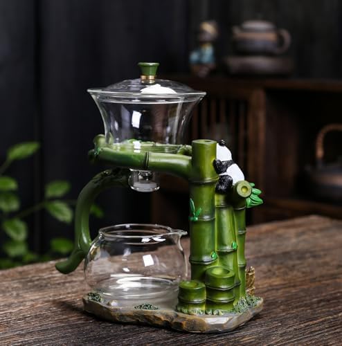 Magnetic TeaPot Automatic Drip Glass Teapots Lazy Kungfu Tea Infuser Panda Heat-Resistant Tea Maker Set - Image 6