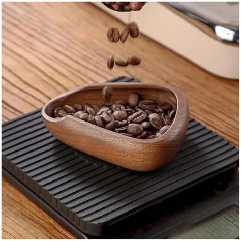 Wooden Coffee Bean Bowl Walnut Wood Coffee Bean Measuring Container Espresso Dosing Cup Tea Leaf Display Tray Accessories(Type a) - Image 4