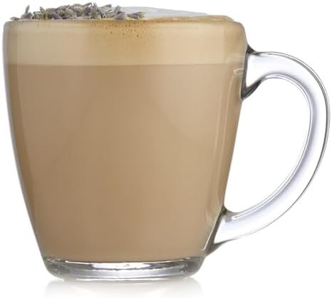 Libbey Tapered Glass Mug Set of 8, 15.5 Oz Thick, Clear Glass Coffee Cups w/ C-Shaped Handle, Dishwasher Safe Coffee Mugs Set for Tea, Cider and More by Libbey