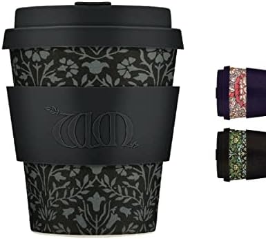 Ecoffee Cup 12oz (350ml) William Morris Reusable Coffee Cup – PLA Plant-Based Travel Mug with Silicone Lid, Melamine Free & Dishwasher Safe – Walthamstow by EcoffeeCup