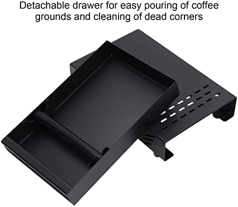 Espresso Knock Box Drawer Stainless Steel Coffee Powder Box (Black) - Image 7