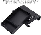 Espresso Knock Box Drawer Stainless Steel Coffee Powder Box (Black) - Image 7