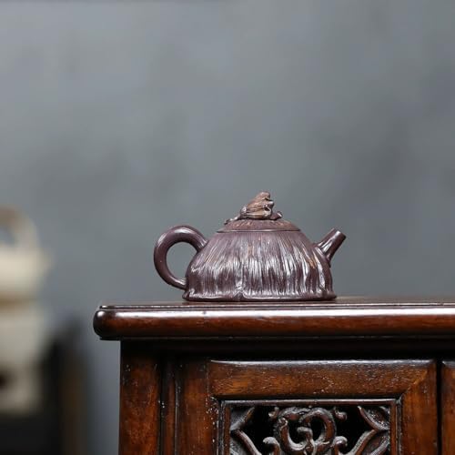 Tea Kettle Retro Purple Clay Pot Original Mineral Purple Mud Lotus Teapot Household Kung Fu Tea Set Ceramic Tea Infuser - Image 3