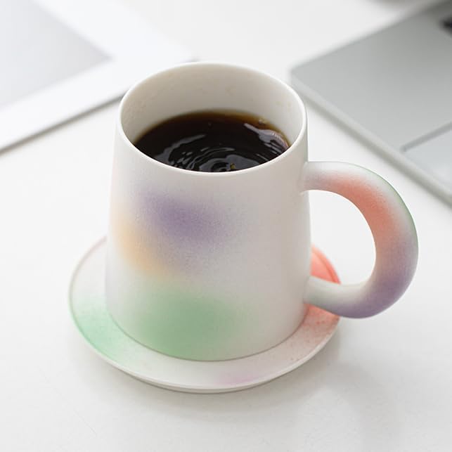 Handmade Color Rainbow Pour Over Coffee Maker Set, Ceramic Coffee Dripper Brewer Heat Resistant Coffee Pot Decanter ACM05C - Image 3