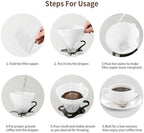 Cone Coffee Filters, 100/200 Count 1-4 Cups Unbleached Natural Brown V02 Disposable Coffee Filter Paper(Brown 200 pcs) - Image 7