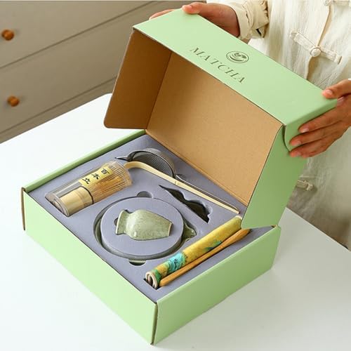 8-Piece Matcha Set - Complete Japanese Matcha Whisk & Bowl Kit with Bamboo Whisk, Sifter, Scoop & Towel – Ideal Beginner Matcha Making Set for Traditional Ceremonial Grade Matcha Tea (Spun Green) - Image 2