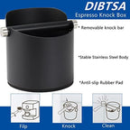 DIBTSA Large Size Coffee Knock Box, Espresso Knock Box Stainless Steel Espresso Machine Accessories with Removable Knock Bar and Non-Slip Base Coffee Grounds Container Bin (Black) - Image 2
