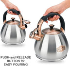 Tea Kettle Stovetop Whistling Kettle Teapot, 3Quart Tea Pot Stainless Steel Teakettle for Stove Top with Heat Proof Ergonomic Handle - Image 5