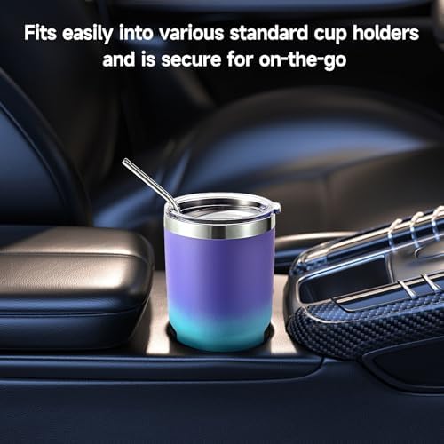Volhoply 30oz Insulated Tumbler with Lid and Straw, Double Wall Inner & Outer 304 Stainless Steel Tumblers Bulk, Powder Coated Coffee Cup for Office, Home, Travel (Purple Bule,8 Pack) - Image 6