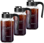 Mason Jar Pitcher, 3 pcs 64 oz (2 quart), Glass Pitcher with Lid by spreccio