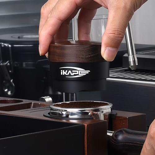 IKAPE 51MM Coffee Distributor, New Wooden Handle Design, Gravity Adaptive Espresso Distributor Fits All 51MM Espresso Portafilter, Compatible with 51MM Delonghi Bottomless Portafilter - Image 3