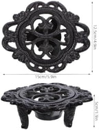 Cast Iron Teapot Warmer Stand for Tea Light Candle, Black - Image 2