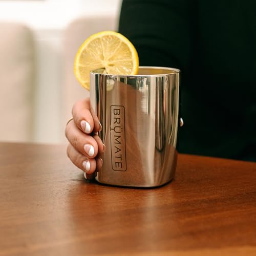 BrüMate Rocks 12oz Insulated Lowball Whiskey Tumbler, Polished Stainless - Image 3