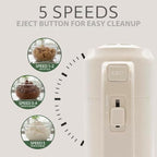 WILLOW Eco Series Electric Hand Mixer, 5 Speed Ultra Power Handheld Mixer with Stainless Steel Whisks, Beaters & Dough Hooks + Eject Button, 350W Kitchen Mixer with Snap-On Storage Case - WHITE - Image 3
