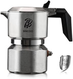 Bincoo Stove Moka Pot 2 Cups - 316 Stainless Steel Espresso Maker, Italian Moka Pot Coffee Maker for Stovetop, Three-valve Pressure, Heavy Weight Design by Bincoo