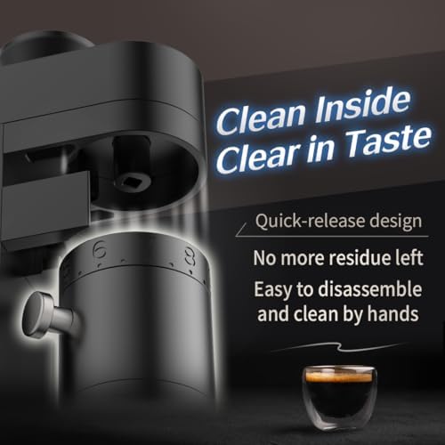 A5 Electric Burr Coffee Grinder Battery Version, Black - Image 6