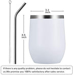 MEWAY 12oz/8 Pack Wine Tumbler Glasses with Lid - Stemless Double Wall Vacuum Stainless Steel Travel Tumbler - Keeping Cold & Hot for Wine,Coffee,Cocktails,Drinks-Family and Gifts (White,Set of 8) - Image 5