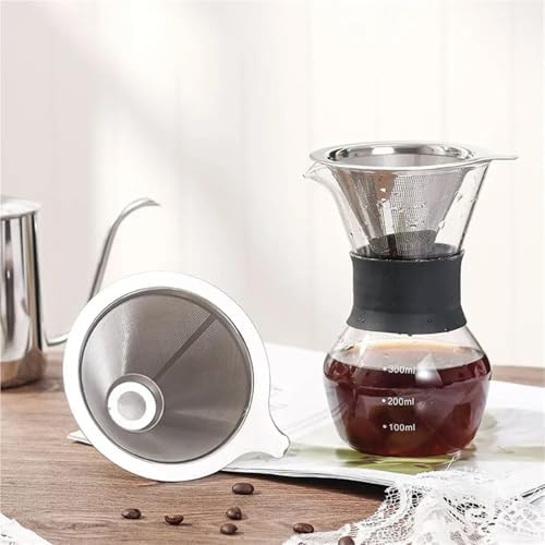 cold brew coffee filter 4/8pcs Stainless Steel Coffee Filter Over Portable Reusable Small And Light Compact Cone Dripper Hot Water(8pcs,Small) - Image 4