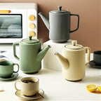 Water Pitcher Tea Cup Kettle Set Cup Home Living Room Ceramic Water Cup Coffee Cup Set Cup Water Cup Water Jug(Gris) - Image 3