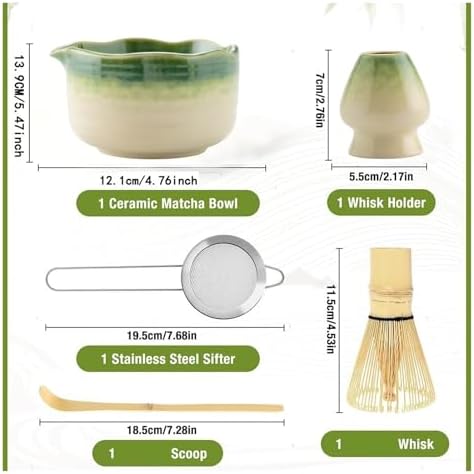 2/4/5pcs Matcha Green Set, Ceramic Spout Bowl, Breakfast And Latte Making Tool(2pcs) - Image 6