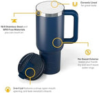RTIC 40oz Road Trip Tumbler, Insulated, Ceramic Lined, Navy - Image 3