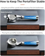 54mm Bottomless Portafilter Fits Breville Sage Barista Express Machines - MUVNA 3 Ear Naked Portafilter with 16g Double-layer Filter Basket, Blue - Image 4
