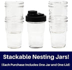 Brewing America Nesting Jar with Drinking Lid as Travel Cup, 1 Pint (16 oz) with Red Pouring Lid on Wide Mouth Ball Nesting Mason Jar, USA-Made To Go Drink Cup, 1-Pack - Image 3