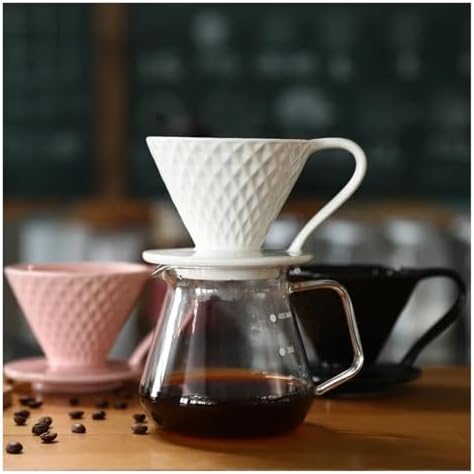Ceramic V-Shaped Conical Coffee Filter Cup For Pour Over Smooth And Easy To Clean Drip(Black,Serves 1-4) - Image 3