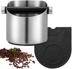 Cabilock Coffee Knock Box Grounds Container with Removable Knock Bar and Non-Slip Silicone Pad 4.52X4.33X4.33In for Home Cafe Bar Espresso Use by cabilock